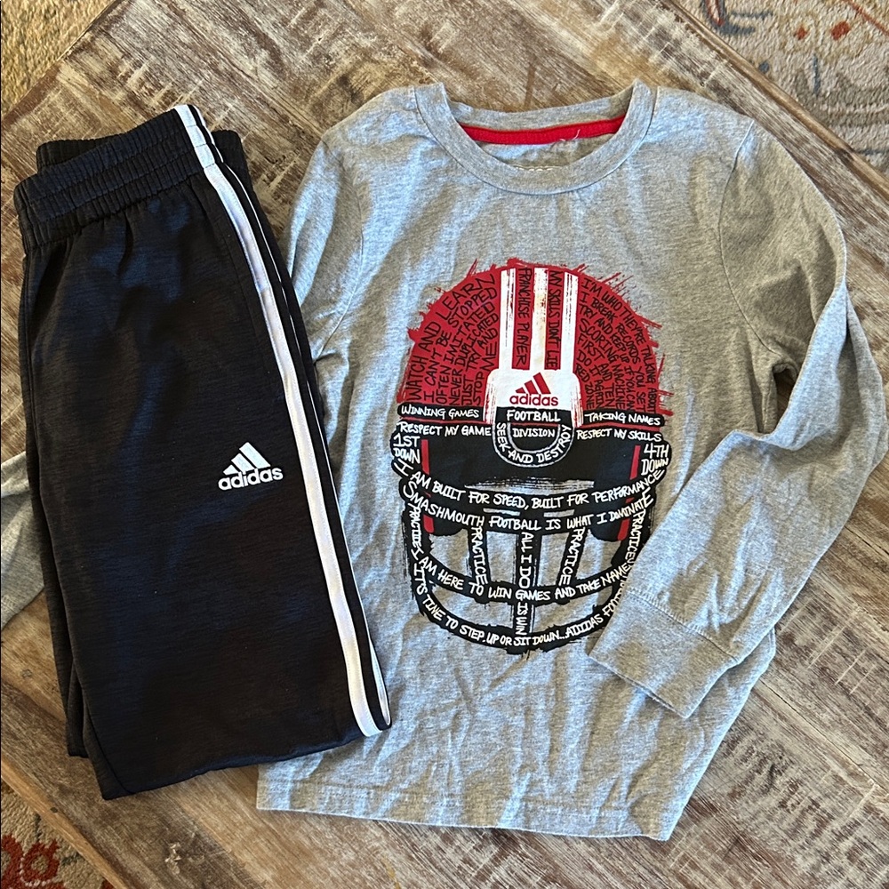 Adidas Youth Gray and Black Football Set